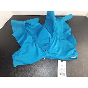 Women's Ruffle Bralette Bikini Top Shade & Shore Teal  (Blue) 32B Removal Pads